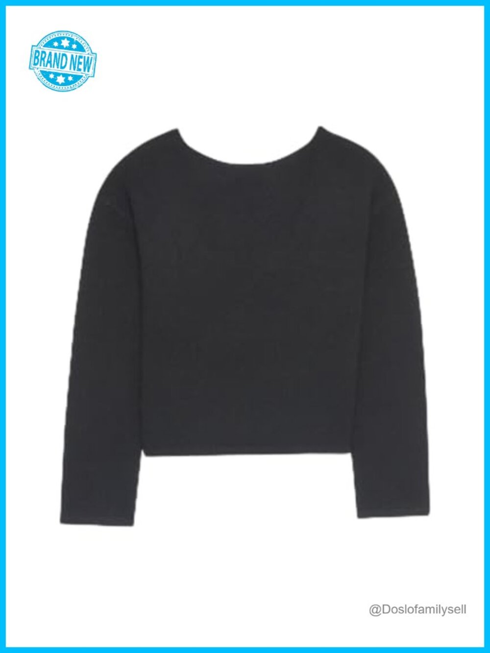 100% Cashmere Reversible Boatneck Pullover Sweater Long Sleeve